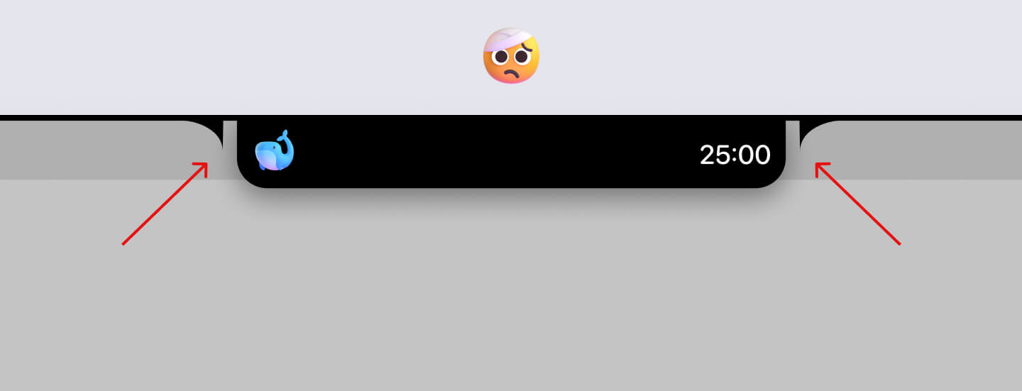 Separate notch shapes detaching on collapse